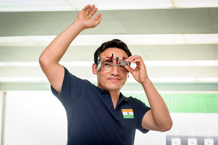 Jitu Rai after winning Gold in Men's 50m Pistol at ISSF World Cup in Bangkok.